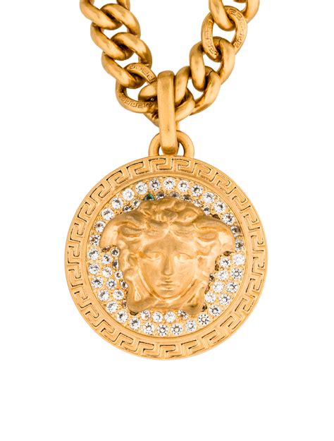 versace single medusa necklace|Versace small medusa head necklace.